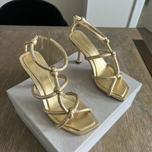Jimmy Choo Bay 90 knotted gold sandal
